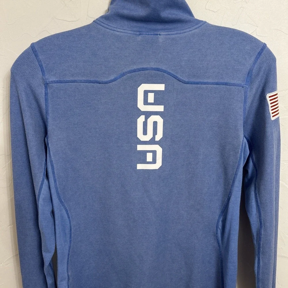 Women's Large Light Blue NIKE ACG USA Olympic Team 1/4 Zip Dri-Fit Pullover